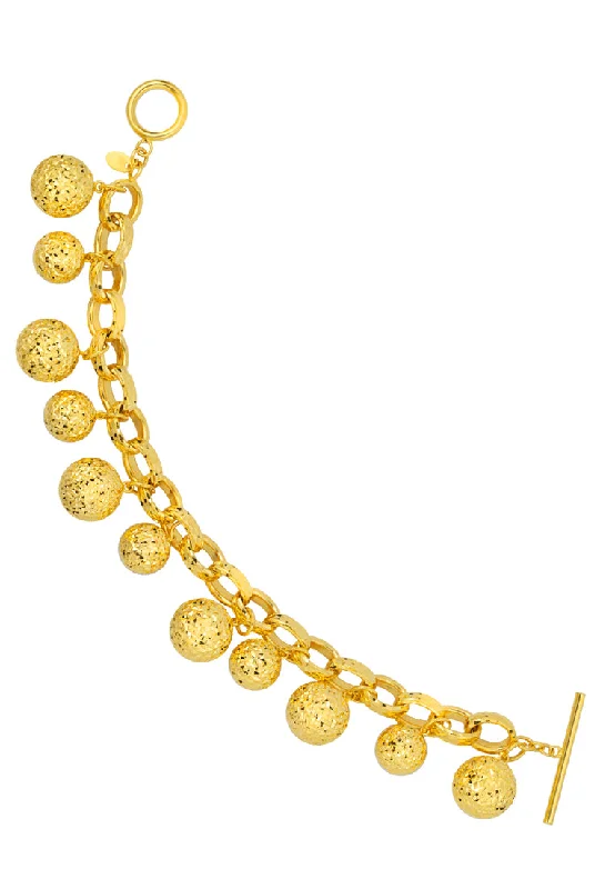 TOMEI Dangling Balls Bracelet, Yellow Gold 916