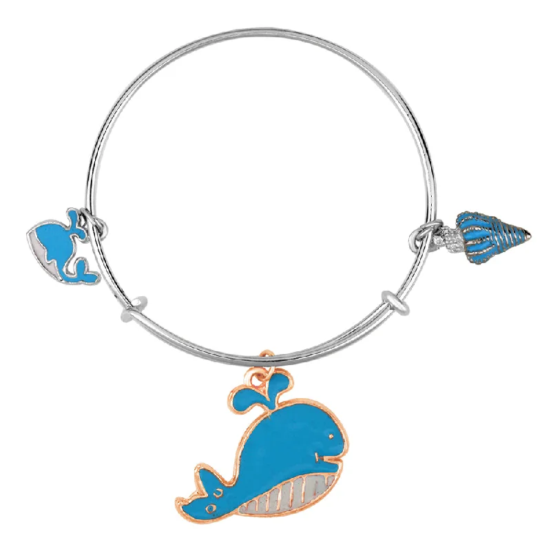 Mahi Fish & Shell Shaped Enamel Work Charms Kids Bracelets for Girls (BRK1100994M)