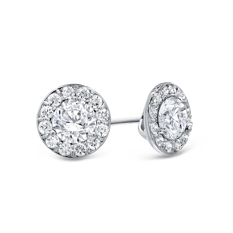 Auriya 14k Gold 1/2ctw Round Halo Diamond Stud Earrings (H-I, SI1-SI2)