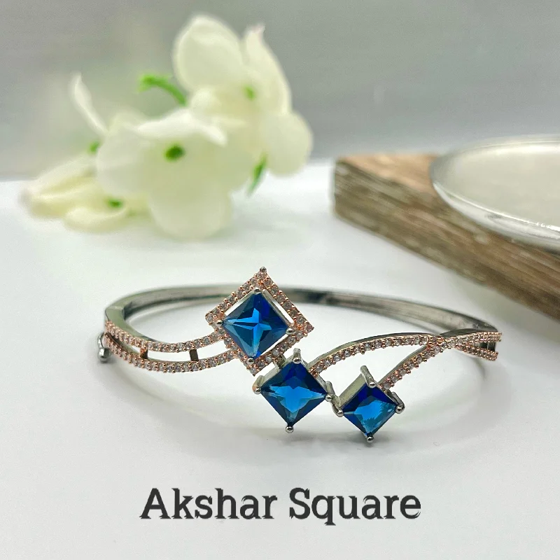 Sapphire blue & Clear CZ stones