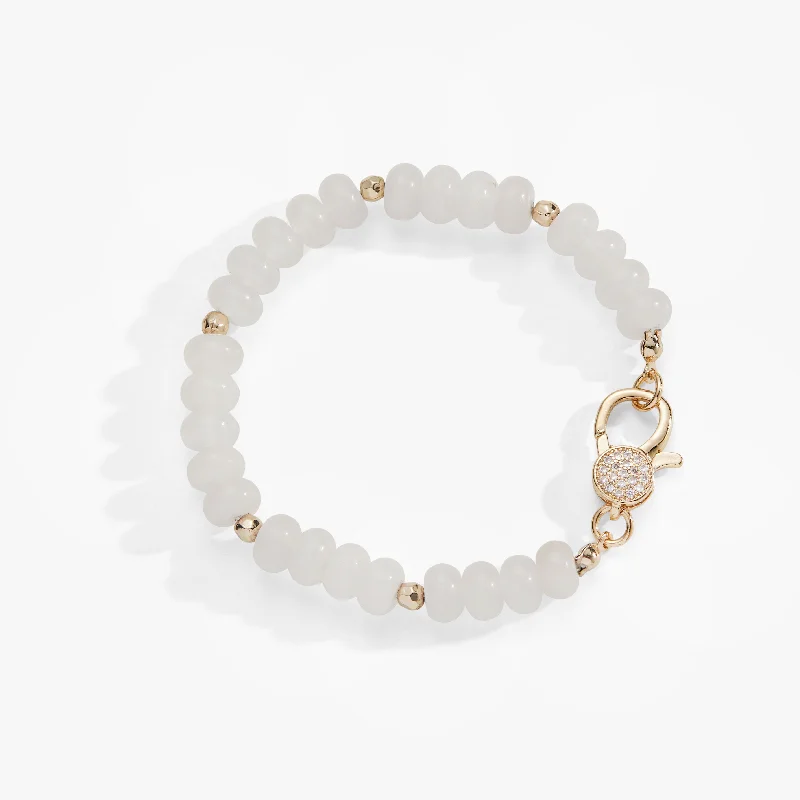 White Jade Caribiner Bracelet