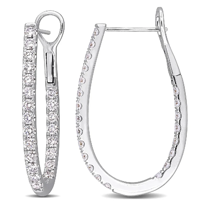 Created Forever 2 1/5ct TW Lab-Grown Diamond Hoop Earrings in 14k White Gold