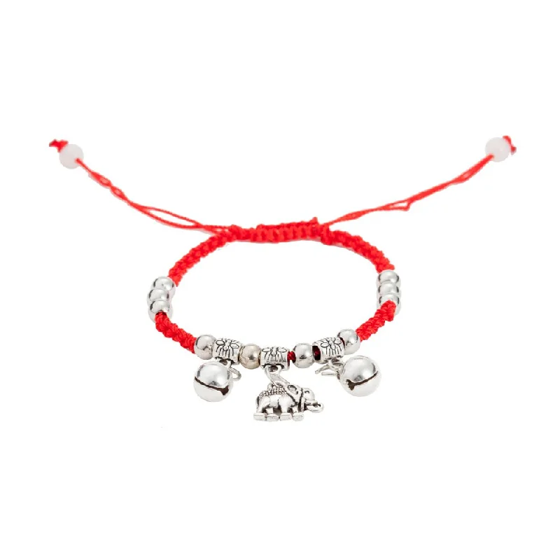 Lucky Bells Adjustable Elephant Charm Bracelet