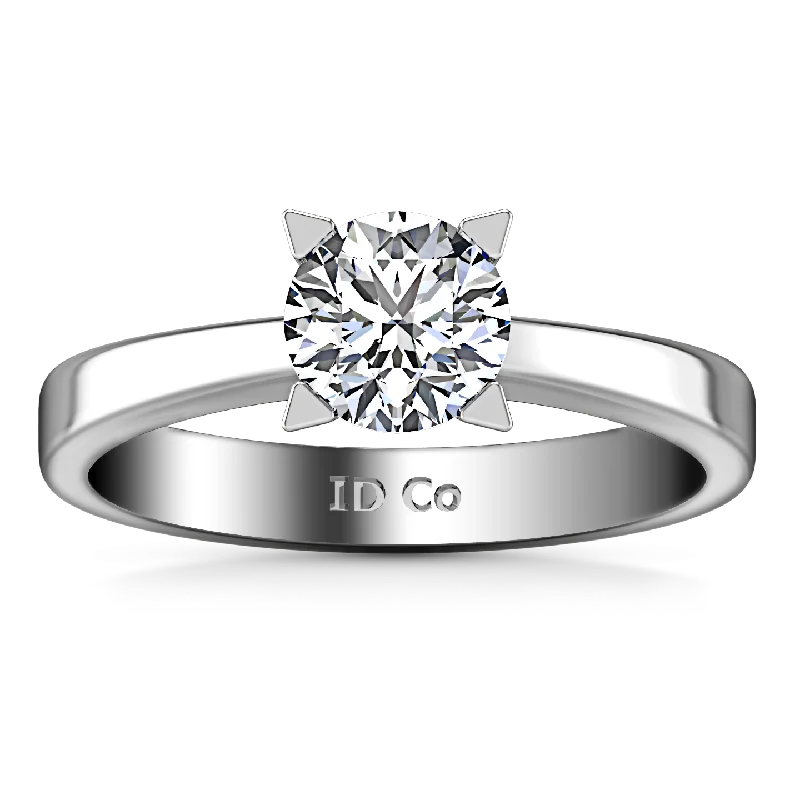 Solitaire Engagement Ring Icon 14K White Gold