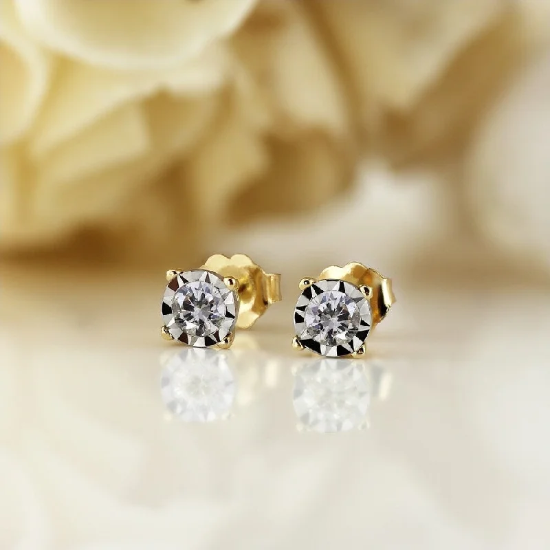 Auriya 14k Gold 1/5ctw Round Diamond Stud Earrings (G-H, I1-I2)