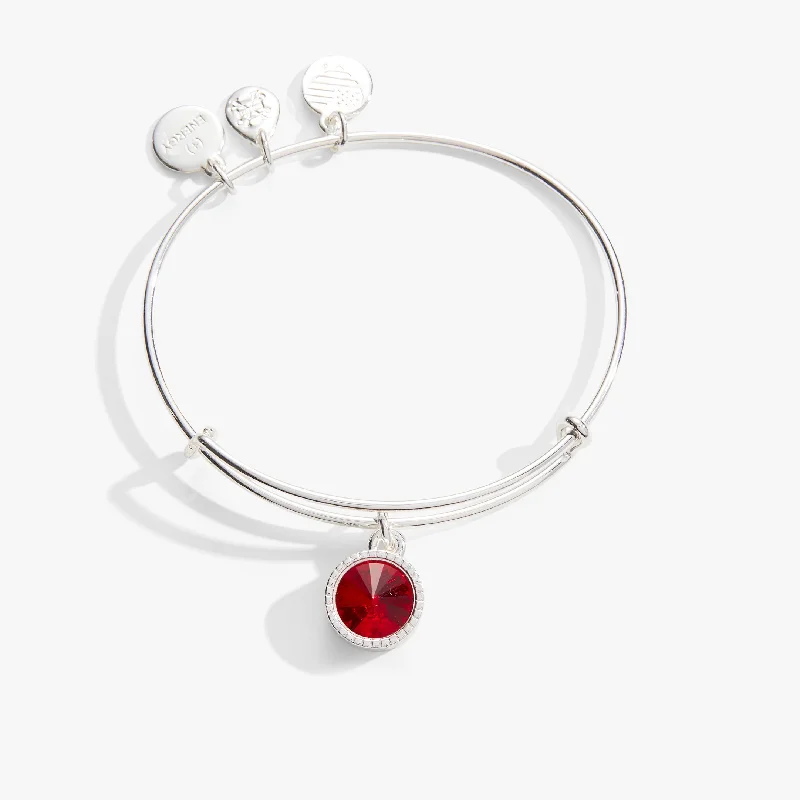 July Birthstone Charm Bangle, Ruby