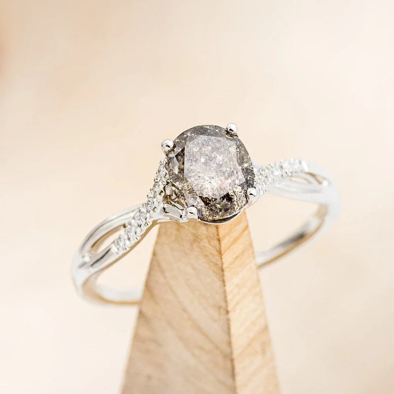 "ROSLYN" - ENGAGEMENT RING WITH DIAMOND ACCENTS - MOUNTING ONLY - SELECT YOUR OWN STONE