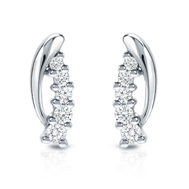 Auriya 14k White Gold 1/4ctw 5-Stone Diamond Earrings (H-I, SI1-SI2)