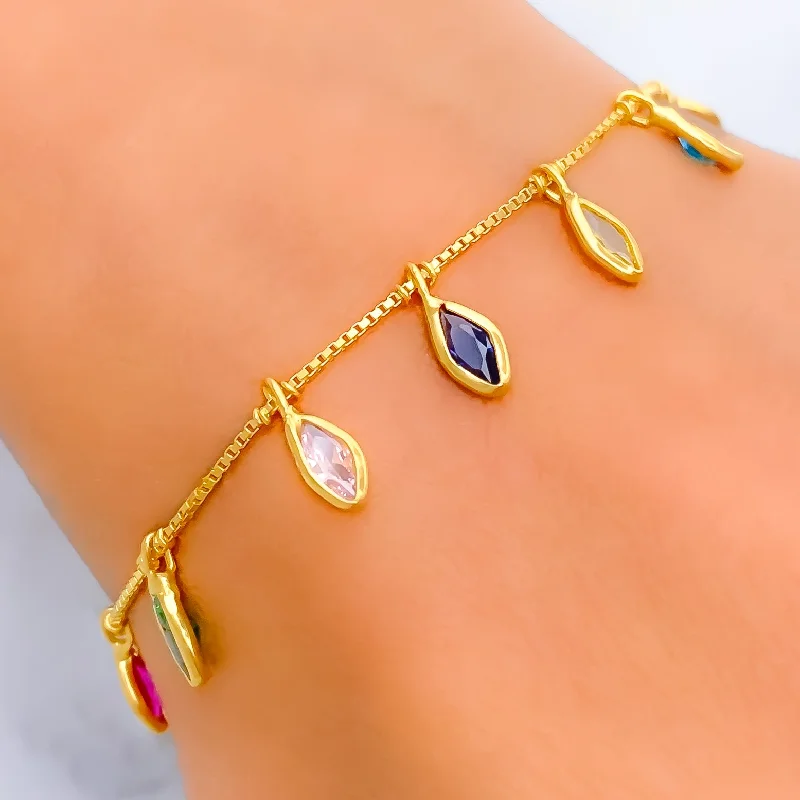 Stylish Grandiose 22k Gold CZ Bracelet