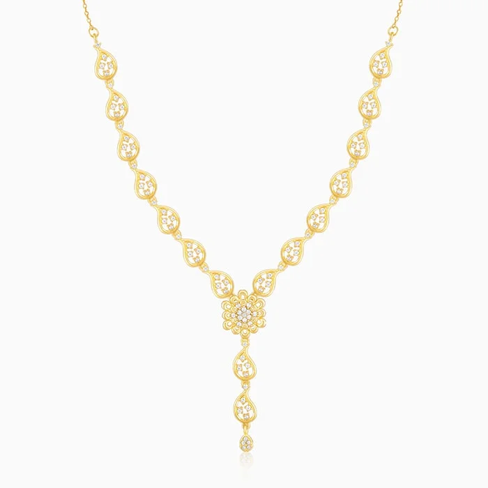 Golden Glorious Flower Necklace