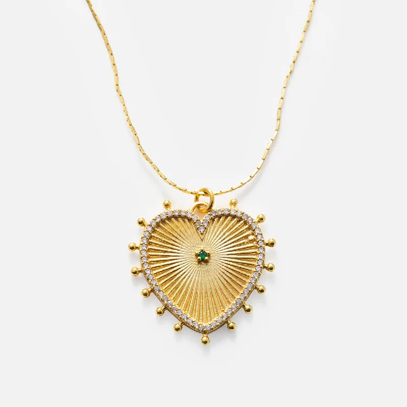 Bold Heart Ray Necklace