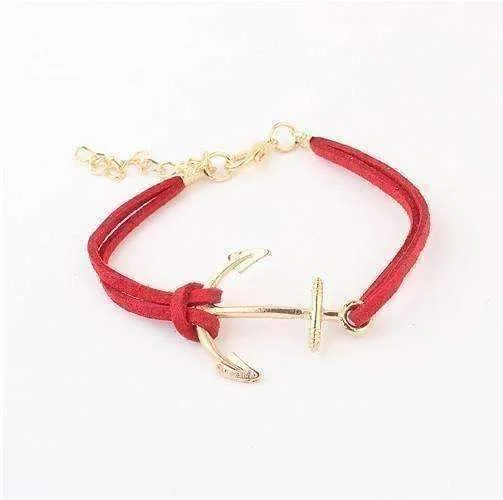 Anchors Away Suede Leather Bracelet - Choose Your Color