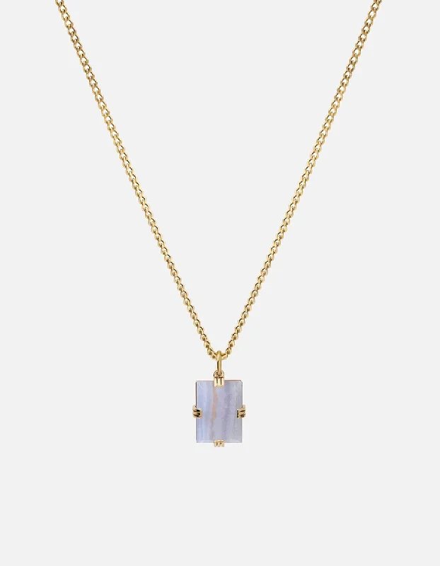 Lennox Agate Necklace, Gold Vermeil