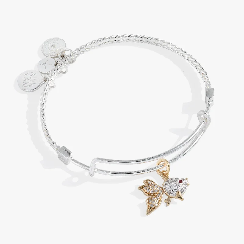 Textured  Goldfish Charm Bangle