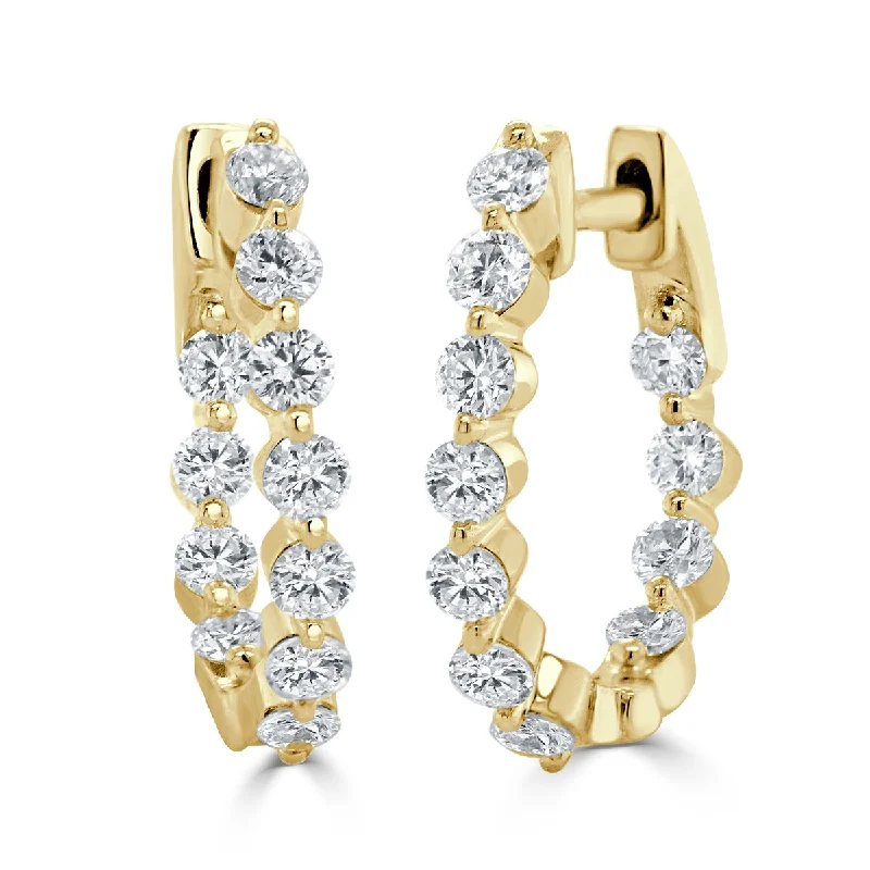 Joelle Diamond Hoop Earrings 14K Gold