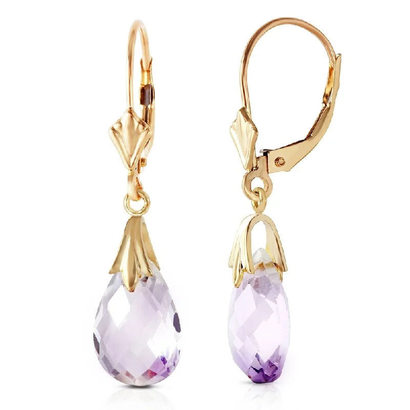 6 CTW 14K Solid Gold Sanctuary Amethyst Earrings