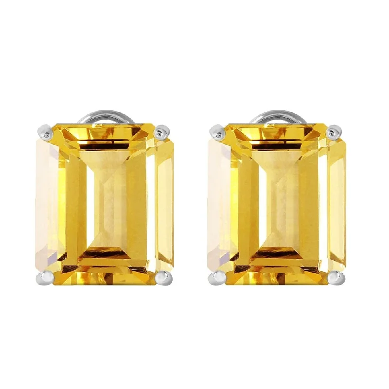 13 Carat 14K Solid White Gold Walk The Runway Citrine Earrings