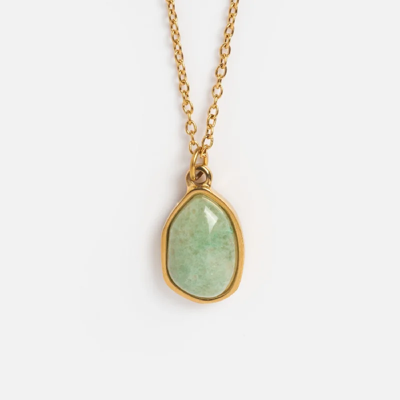 Puzzle Pebble Aventurine Stone Necklace