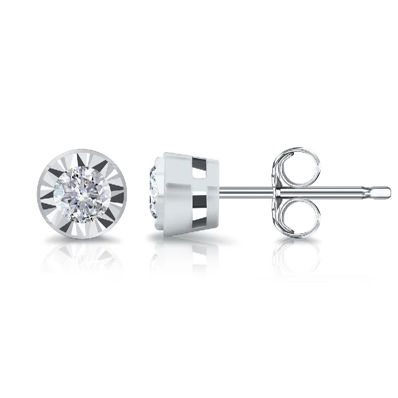 Auriya 14kGold 1/6cttw Diamond Stud Earrings Bezel-set (G-H, I2-I3)