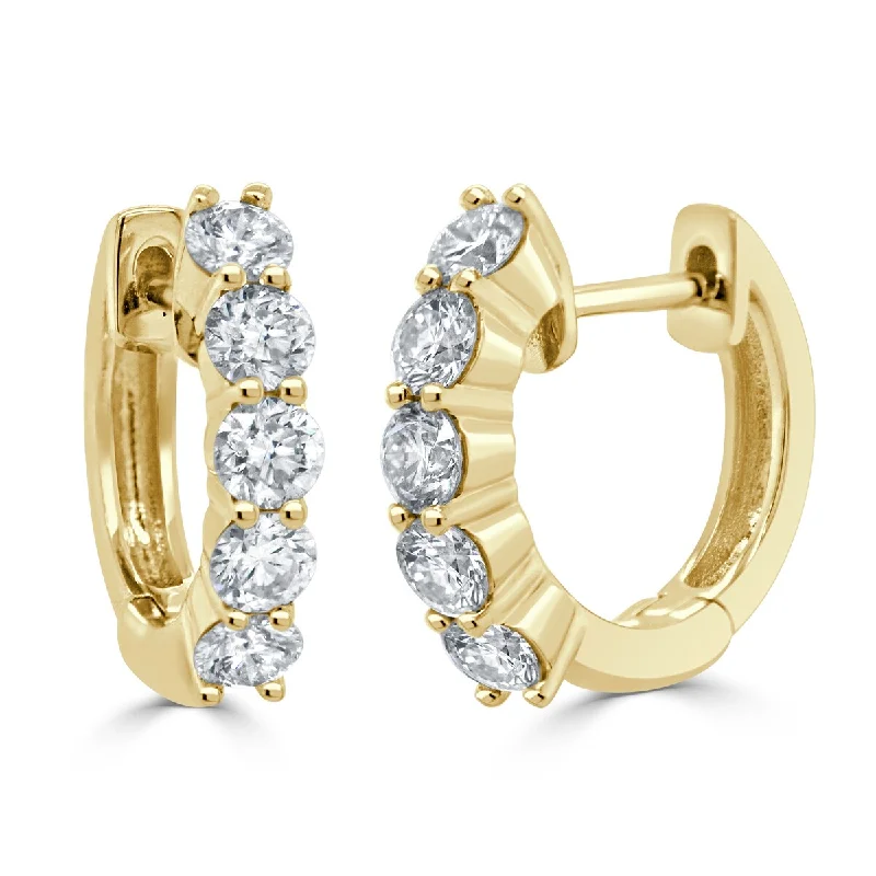 Joelle Diamond Huggie Earrings 14K Gold