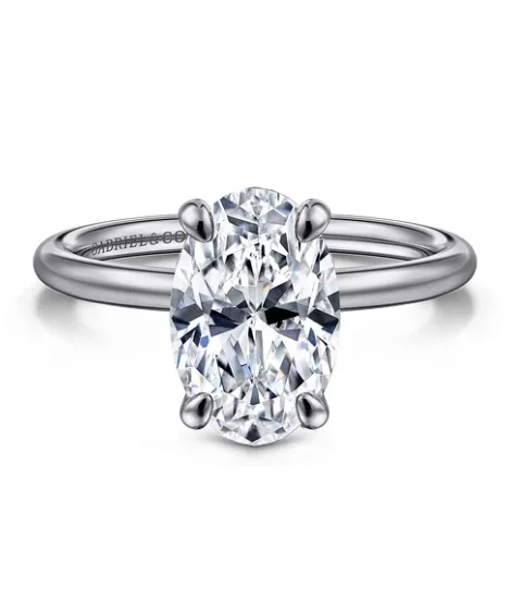 14K White Gold Semi-Mount Engagement Ring by Gabriel