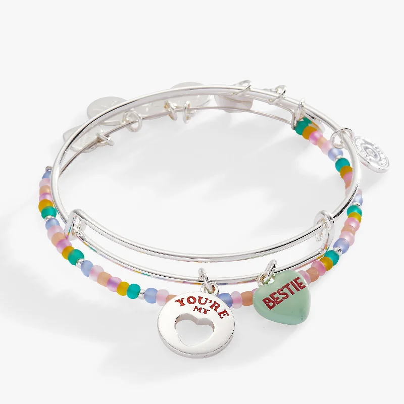 Sweethearts® “Bestie” Set of 2 Bangles