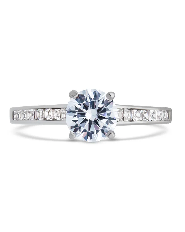 Sterling Silver Radiant CZ Engagement Ring