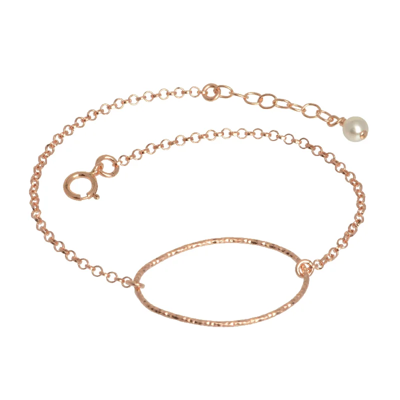 Rose Gold Oval Shimmer Bracelet