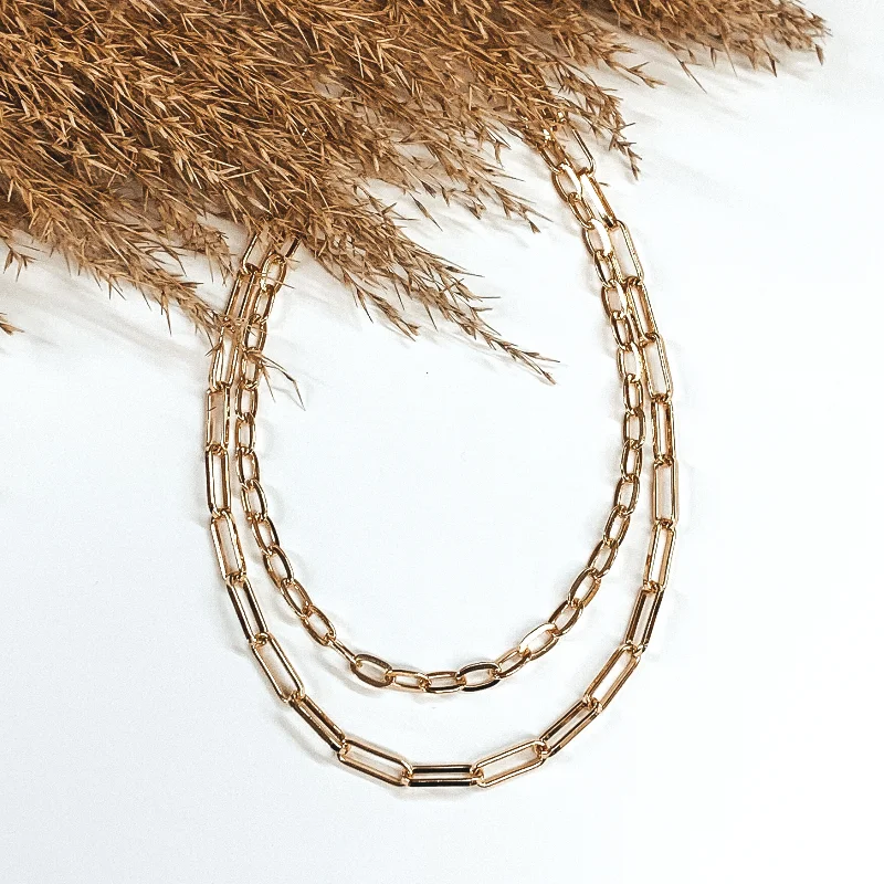 Your Go To Layered Chain Necklace in Gold