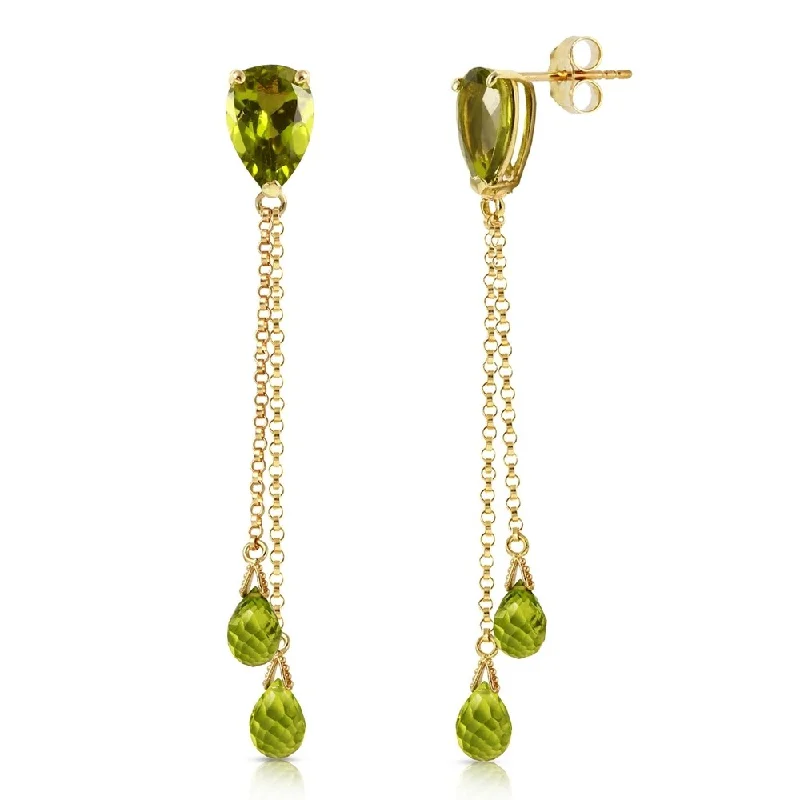 7.5 Carat 14K Solid Gold Eloquence Peridot Earrings