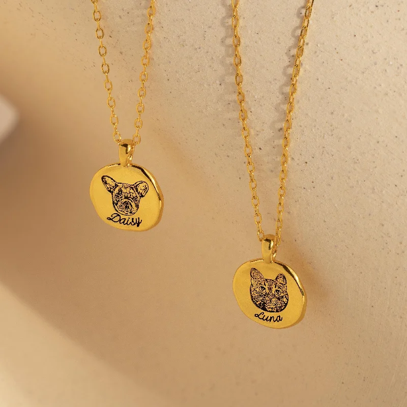 Pet Portrait Coin Necklace