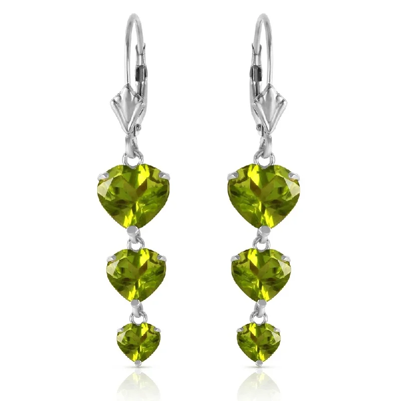 6 Carat 14K Solid White Gold We Dream Peridot Earrings