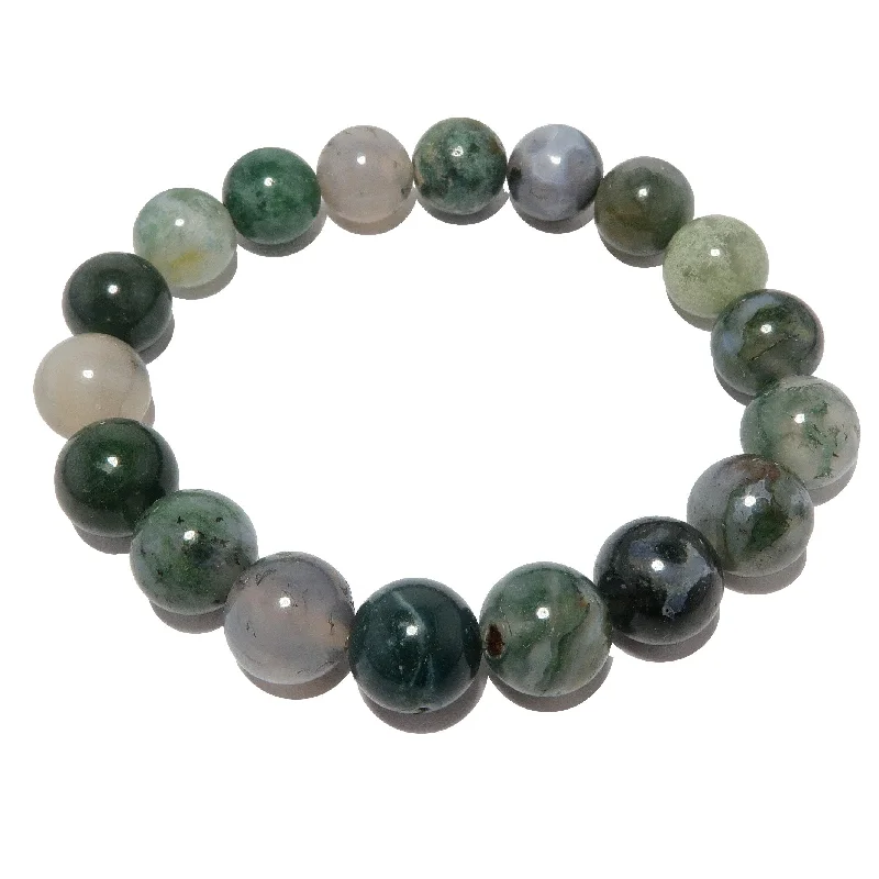 Moss Agate Bracelet Alive and Thrive Beaded Crystal