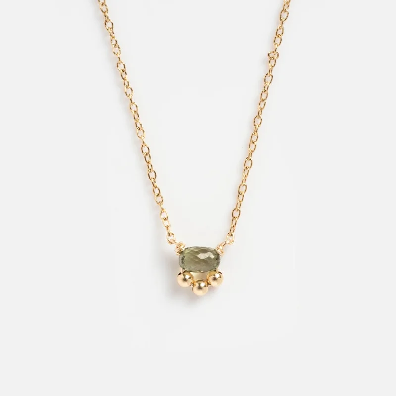 Single Green Sapphire Necklace