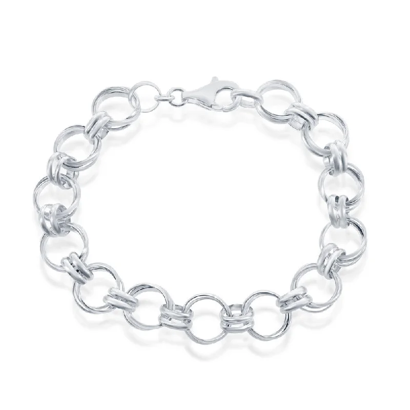 Sterling Silver Multi Circle Link Bracelet, 7.5" (91332)