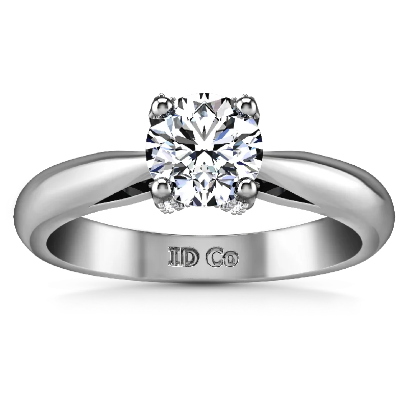 Solitaire Engagement Ring Caressa 14K White Gold