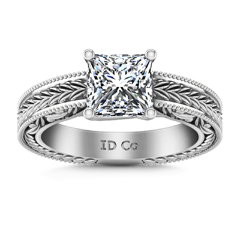 Solitaire Engagement Ring Rowan 14K White Gold