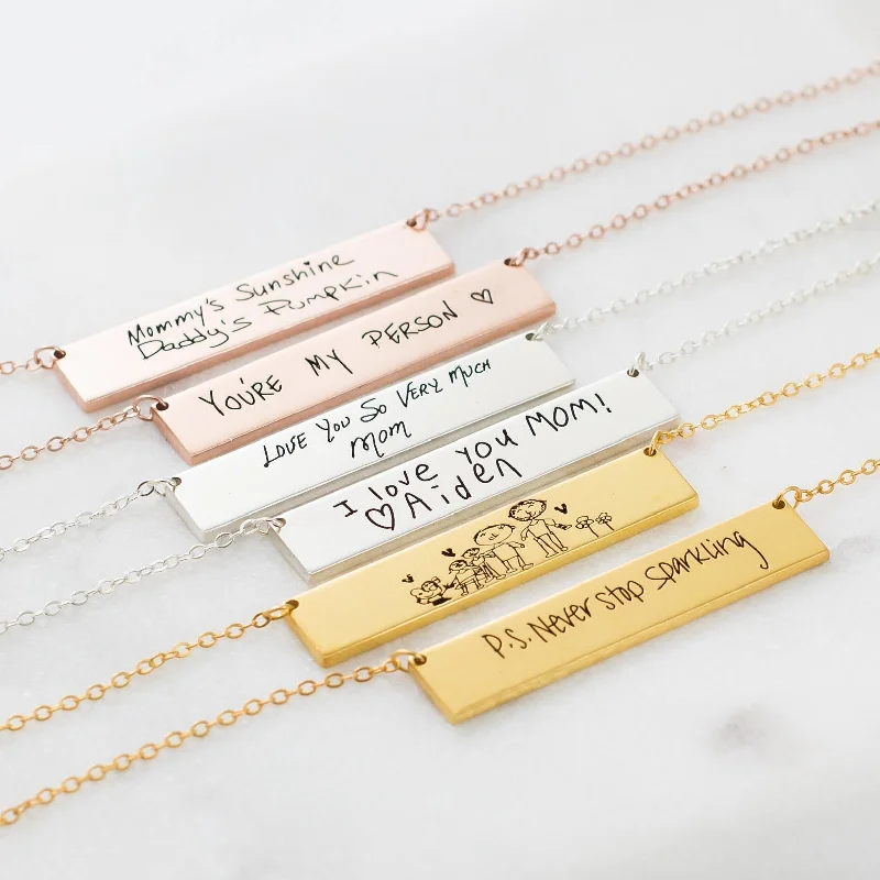 Handwriting Bar Necklace