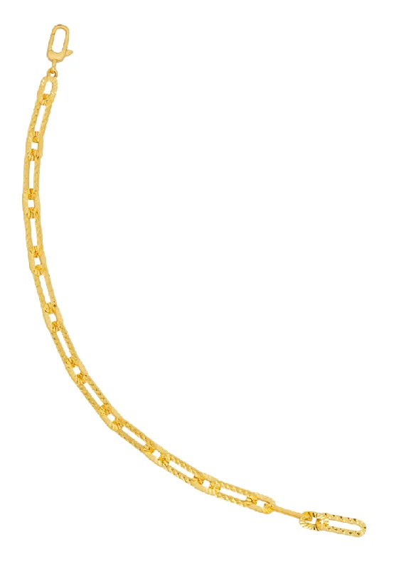 TOMEI Glinting Linked Chain Bracelet, Yellow Gold 916