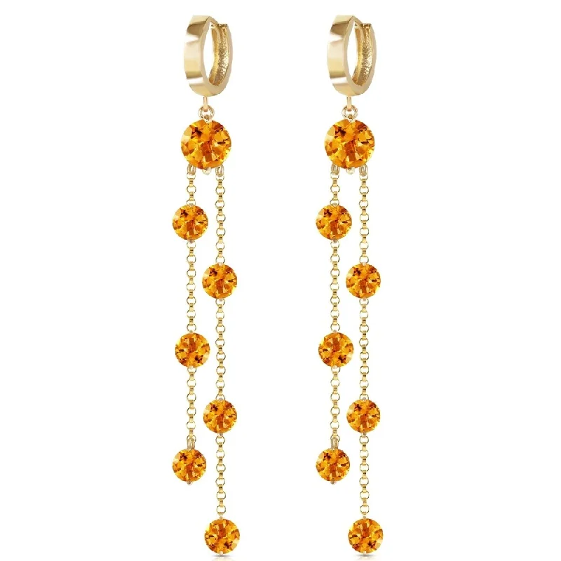 9.02 Carat 14K Solid Gold Chandelier Earrings Citrine