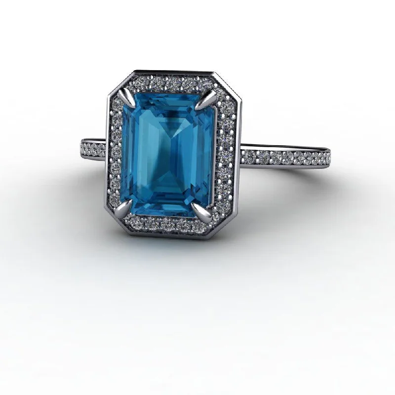 2.24 ctw London Blue Topaz Engagement Ring