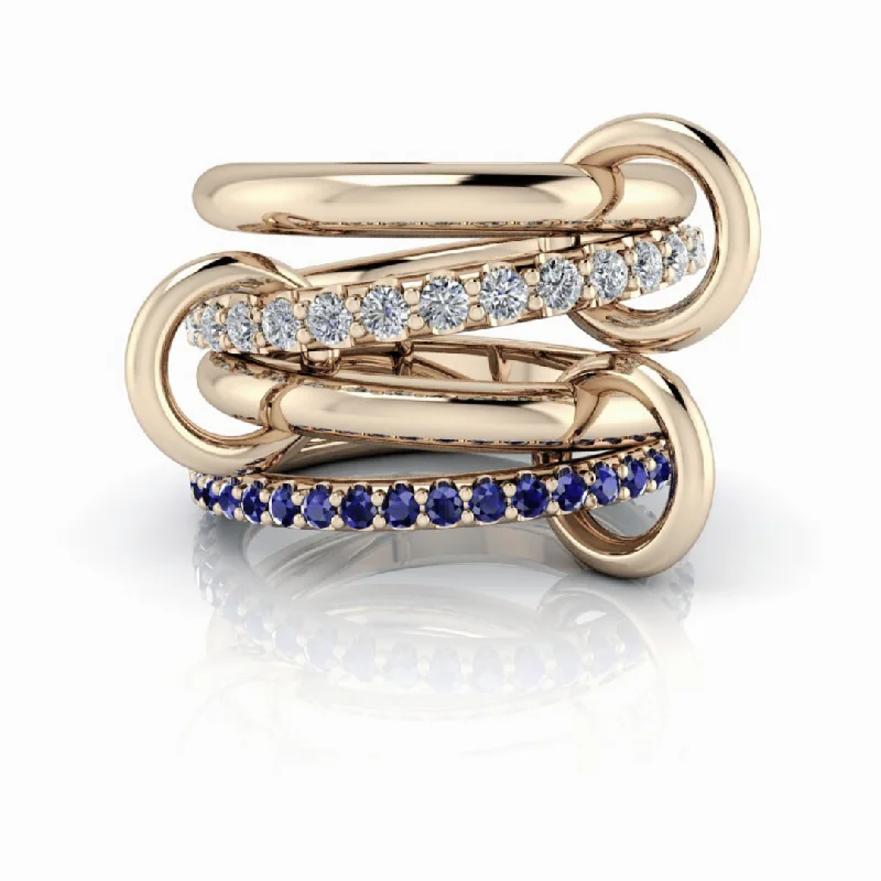 Diamond & Sapphire Connected Rings No. 39