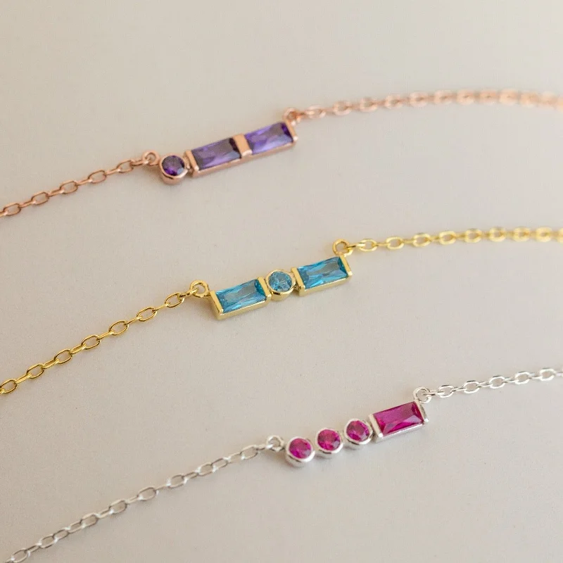 Initial Morse Birthstone Necklace