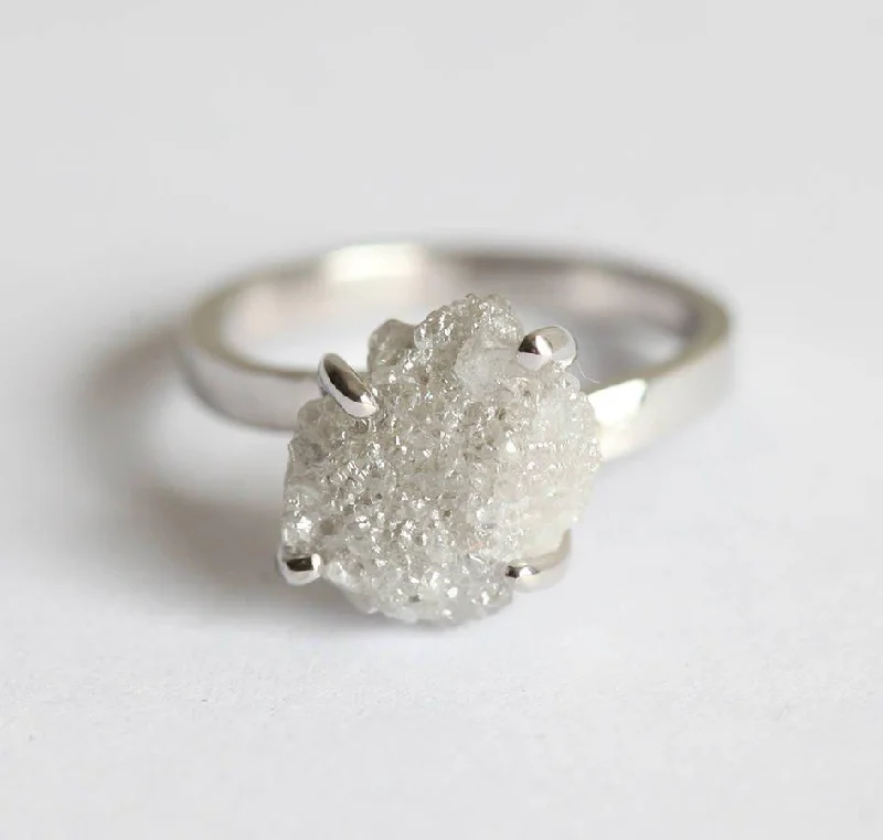 Raw Diamond Ring, Engagement Ring