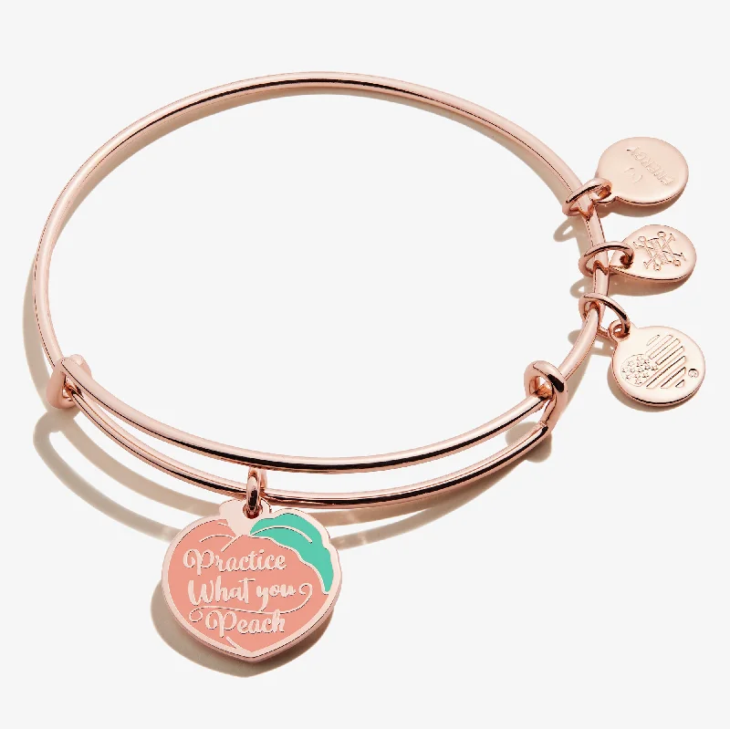 Practice What You Peach' Charm Bangle