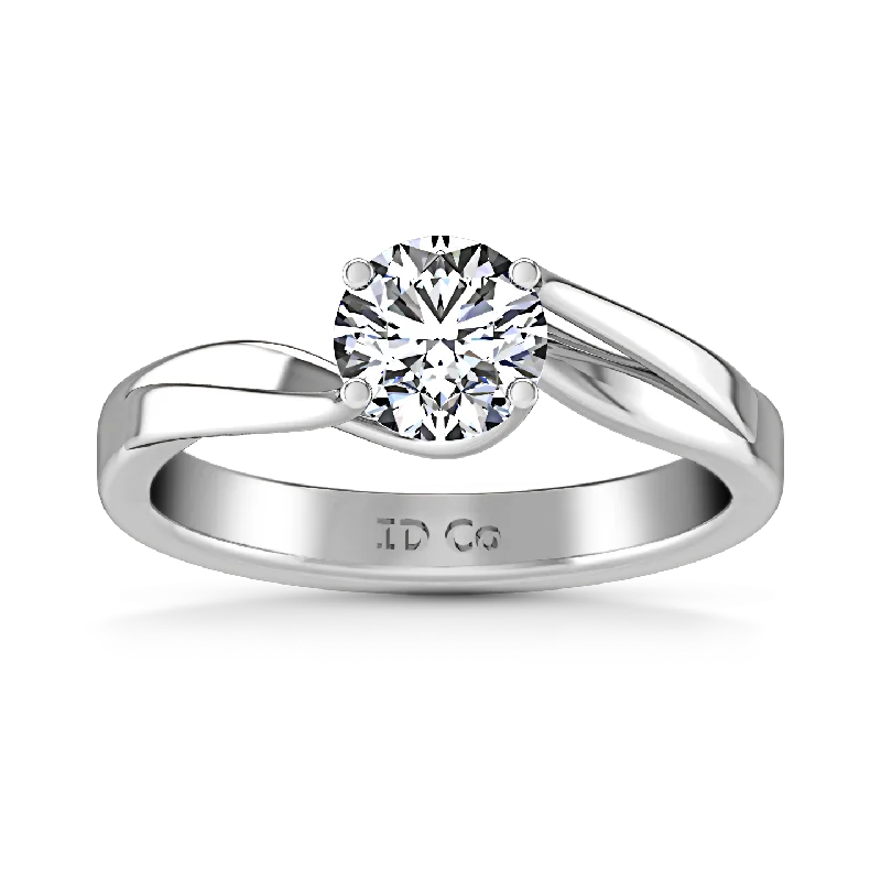 Solitaire Engagement Ring Laurel 14K White Gold