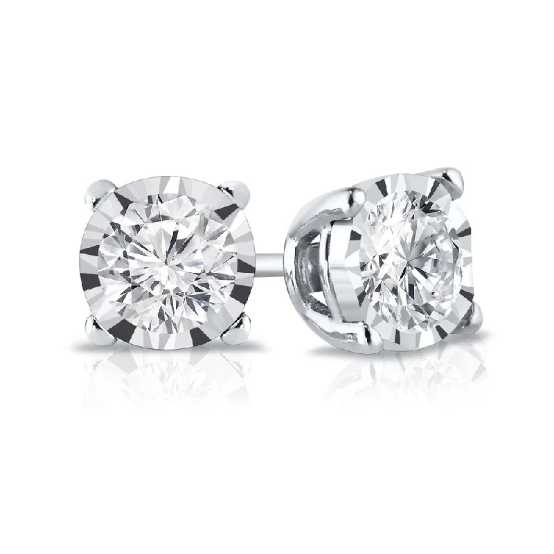 Auriya 14k Gold 1/5ctw Round Diamond Stud Earrings (G-H, VS1-VS2)