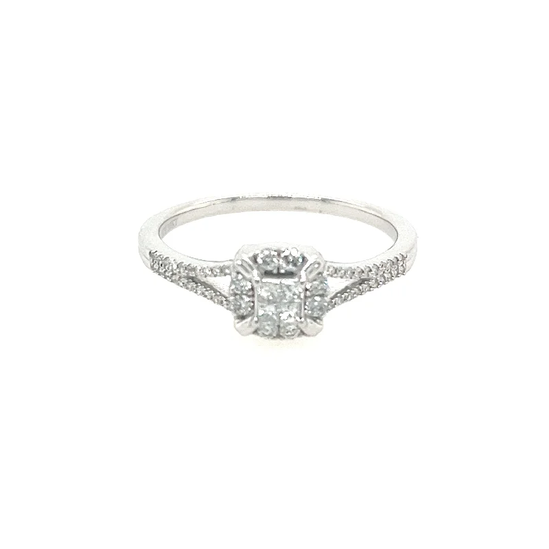 10K White Gold 0.20cttw Diamond Engagement Ring