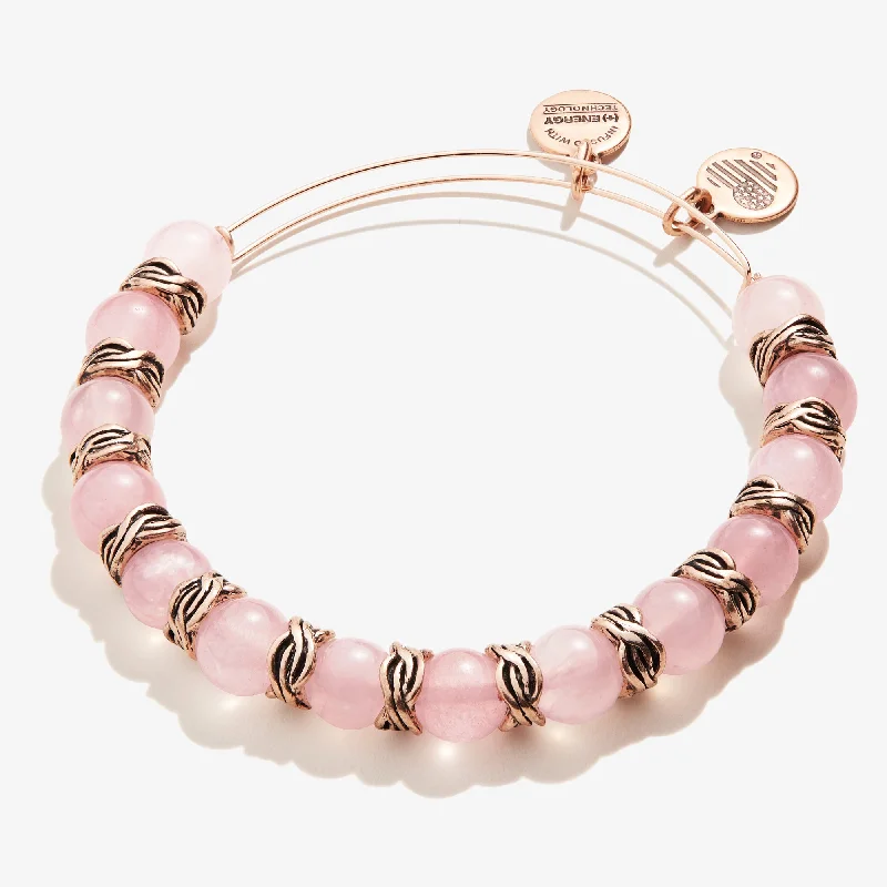 Rose Quartz Beaded Bangle