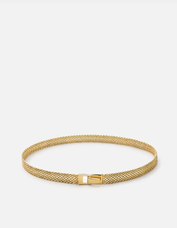 Mesh Chain Choker, Gold Vermeil